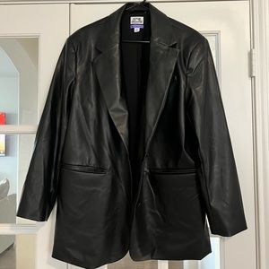 Target Future Collective Kahlana Barfield Brown Faux Leather Blazer